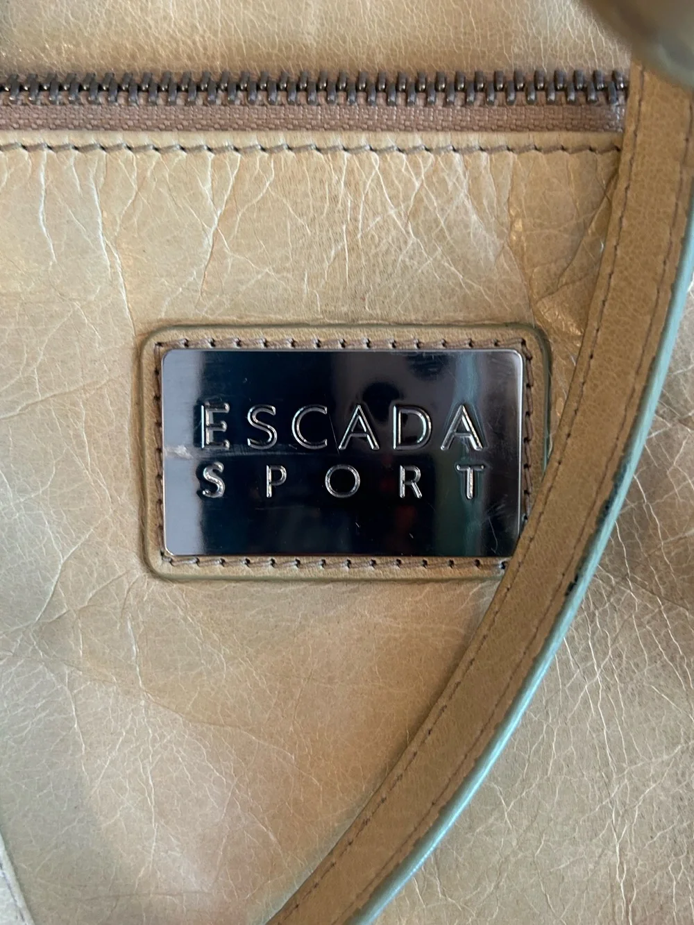 Escada Sport Yellow Leather Labtop tote.